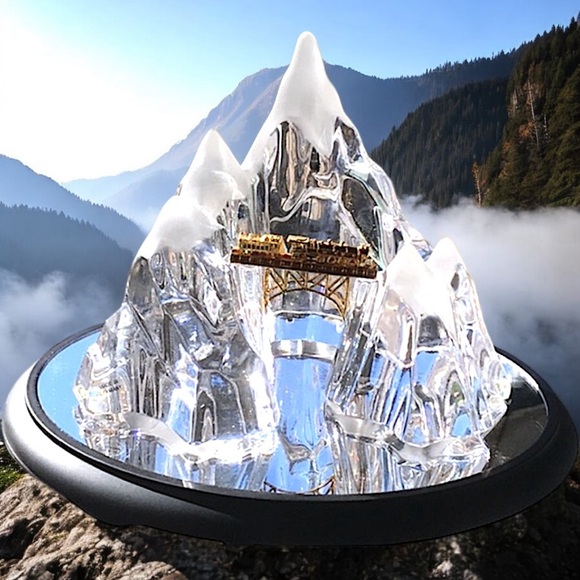 Franklin Mint Crystal Mountain Gold Train w/ Base - Picture 13 of 16